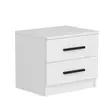 Yöpöytä Valkoinen 100% Melamiinipinnoitettu Lastulevy 18mm 50x40x47cm Useita Hyllyjä Kestävä ja Tyylikäs - Yöpöydät - 8683742567417 - 1