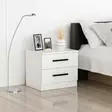 Yöpöytä Valkoinen 100% Melamiinipinnoitettu Lastulevy 18mm 50x40x47cm Useita Hyllyjä Kestävä ja Tyylikäs - Yöpöydät - 8683742567417 - 4
