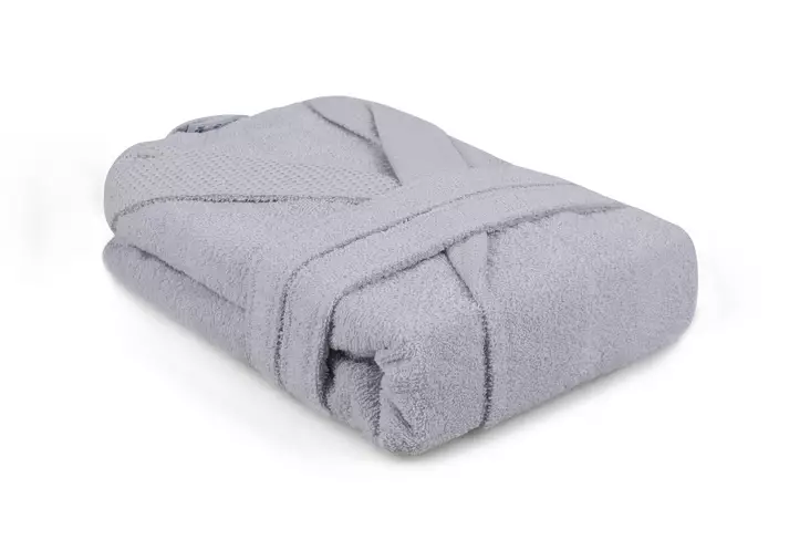 100% Puuvillainen Kylpytakki, Harmaa, XXL, 360 gr/m², Konepestävä 40 °C, Ylellinen ja Kestävä Kylpyhuoneeseen - Pyyhkeet ja kylpytakit - 8683742475477 - 1