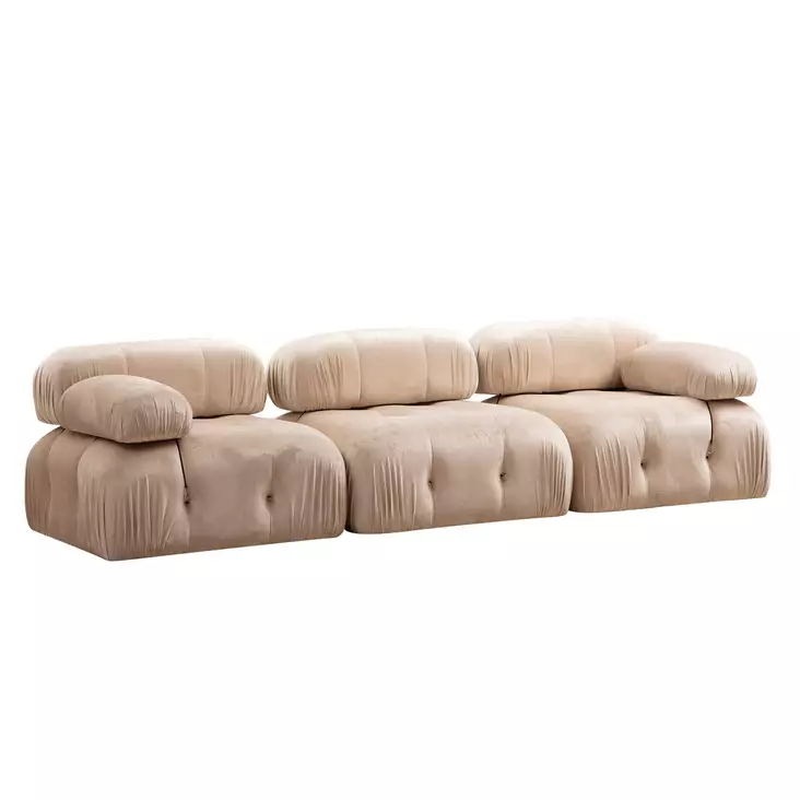 3-istuttava sohva, kerma, 288 cm x 95 cm x 75 cm, mukava, kestävä, tyylikäs - Sohvat - 8683743023127 - 1