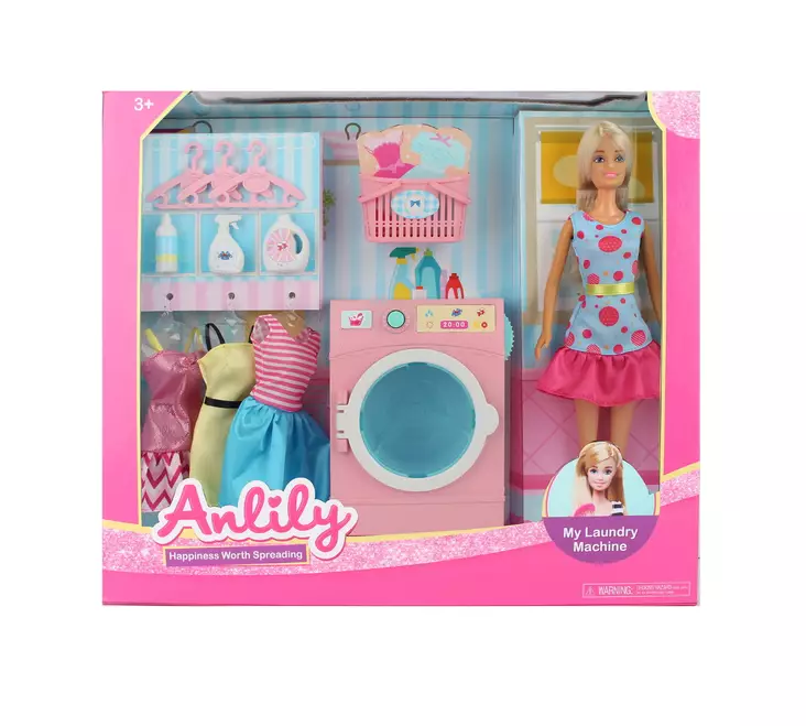 Anlily pesuhuone ja nukke p=C3=A4=C3=A4kuva=20 - Nuket ja nukketarvikkeet - 6438484005657 - 1