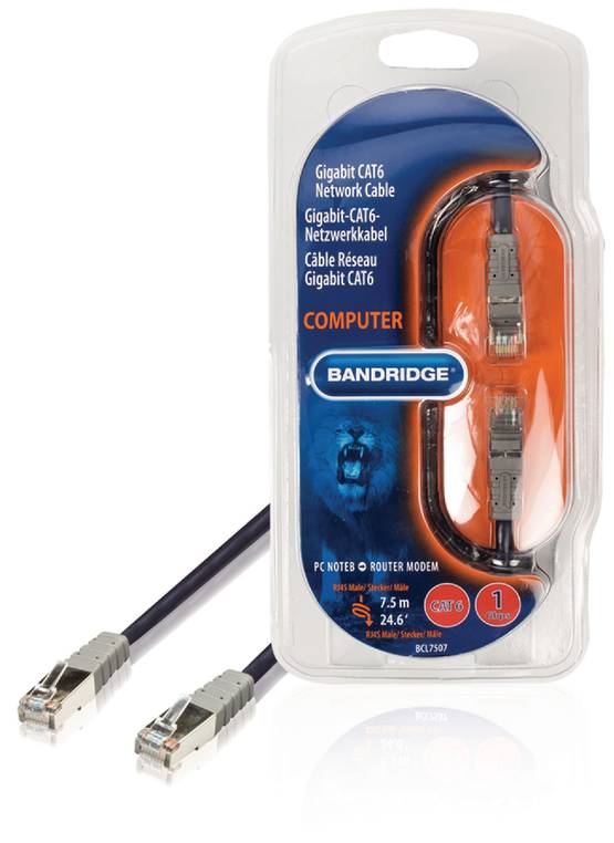CAT6 F / UTP Verkkokaapeli RJ45 (8P8C) Uros - RJ45 (8P8C) Uros 7.50 m tummansininen - Verkkokaapelit - 8717587003707 - 1