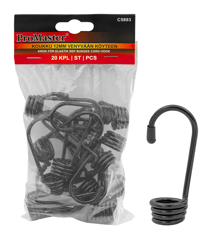 Koukku 20kpl 12mm venyvään köyteen - Koukut ja ripustimet - 6420286858937 - 1