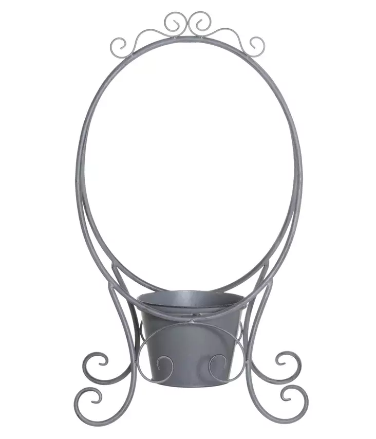 Kukkateline ruukulla 71 cm harmaa - Kukkatelineet ja kasvutuet - 6410413242647 - 1