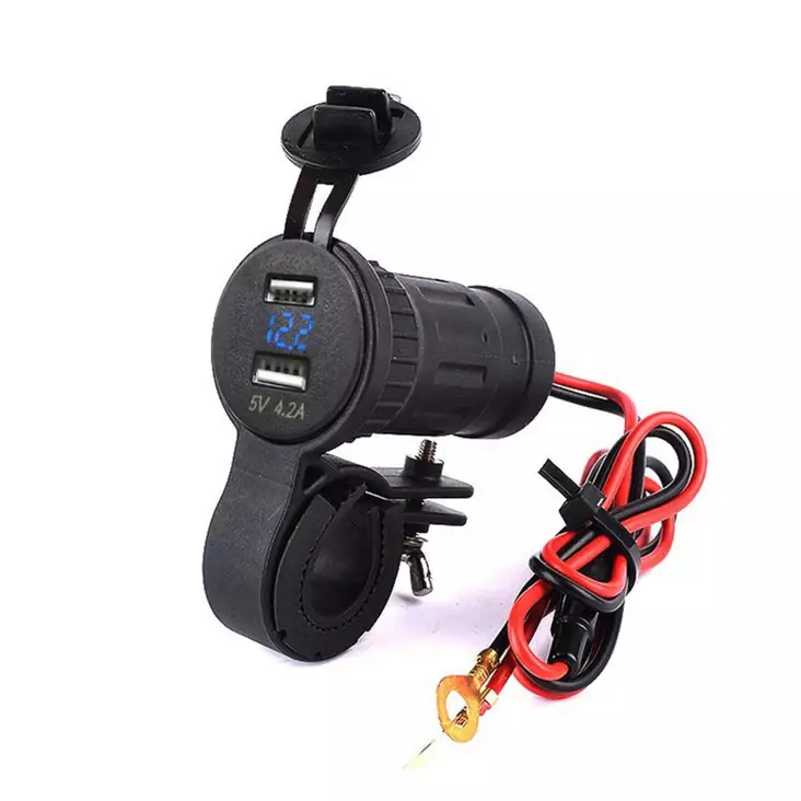 Latausportti ohjaustankoon 12 24V 4.2A - Muut autosähkötarvikkeet - 6438014270937 - 1