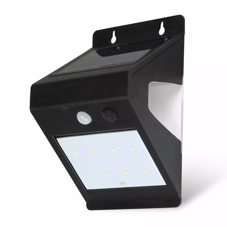 Lumio Lights Solar W-Guard musta LED-seinävalaisin - Aurinkokennovalaisimet - 6438014353517 - 1