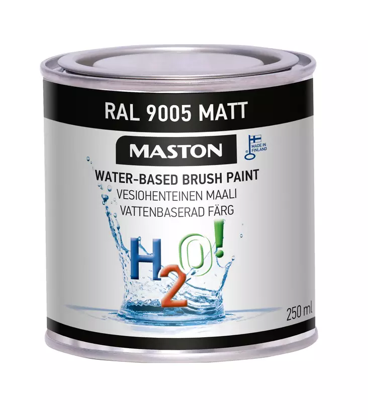 Maali H2O! RAL9005 Matt - Metalli- ja kalustemaalit - 6412490005887 - 1