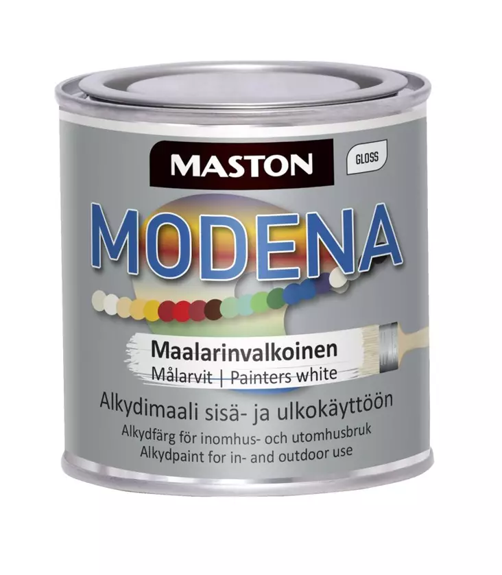 Maali Maston Modena maalarinvalkoinen 250 - Metalli- ja kalustemaalit - 6412496042237 - 1