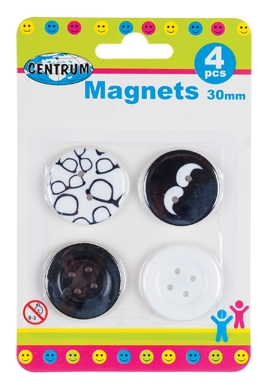 Magnetti Nappi 4 kpl - Toimistotarvikkeet - 4030969866337 - 1