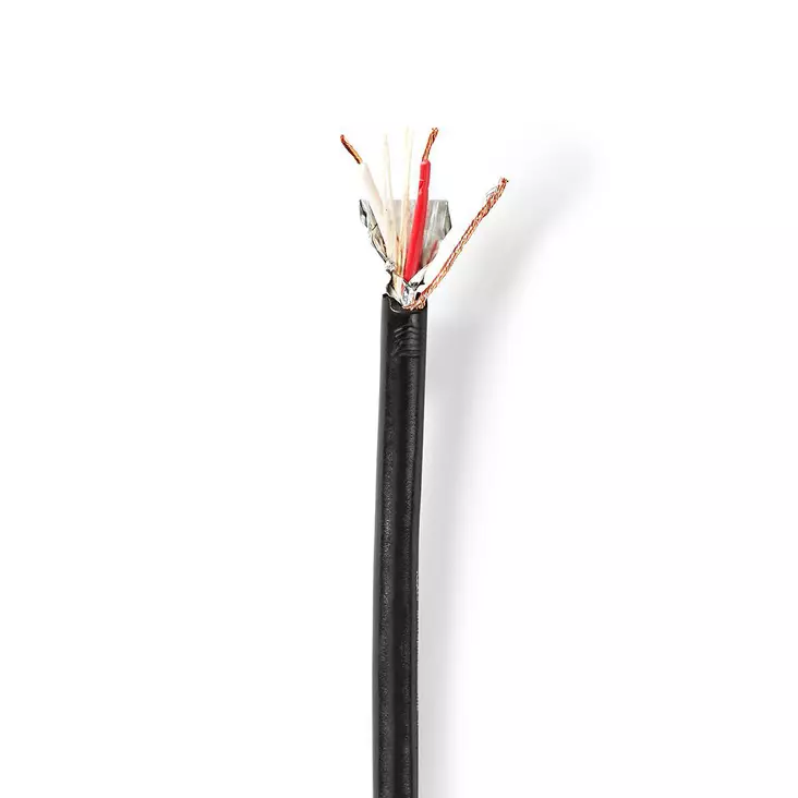 Mikrofonikaapeli | 2 x 0.35 mm² | Kupari | 100 m | Pyöreä | PVC | Musta | Kela - Audiokaapelit - 5412810312177 - 1