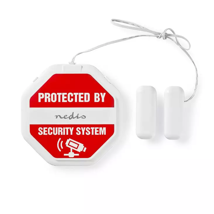 Ovi- ja ikkuna-hälytin sireenillä | Lasin rikkoutumisen tunnistin / Magneettinen anturi | Paristokäyttöinen | 2x CR2032 | 85 dB | Valkoinen - Avaimen paikantimet - 5412810329007 - 1