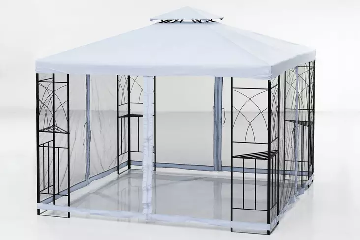 Paviljonki Barcelona ter=C3=A4s harmaa 3x3 m - Paviljongit ja pergolat - 6410412173027 - 1