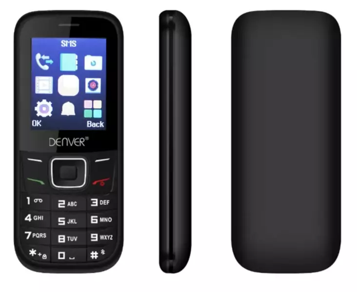 Puhelin perus musta Denver p=C3=A4=C3=A4kuva=20 - Puhelimet - 5706751047237 - 1