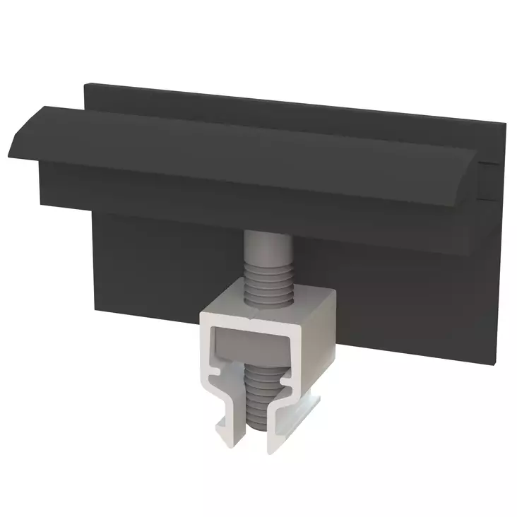 Railock Clickfix musta päätykiinnike aurinkopaneeleille, joiden kehyskorkeus 30mm - Paneelien telineet ja kiinnikkeet - 6438014357997 - 1