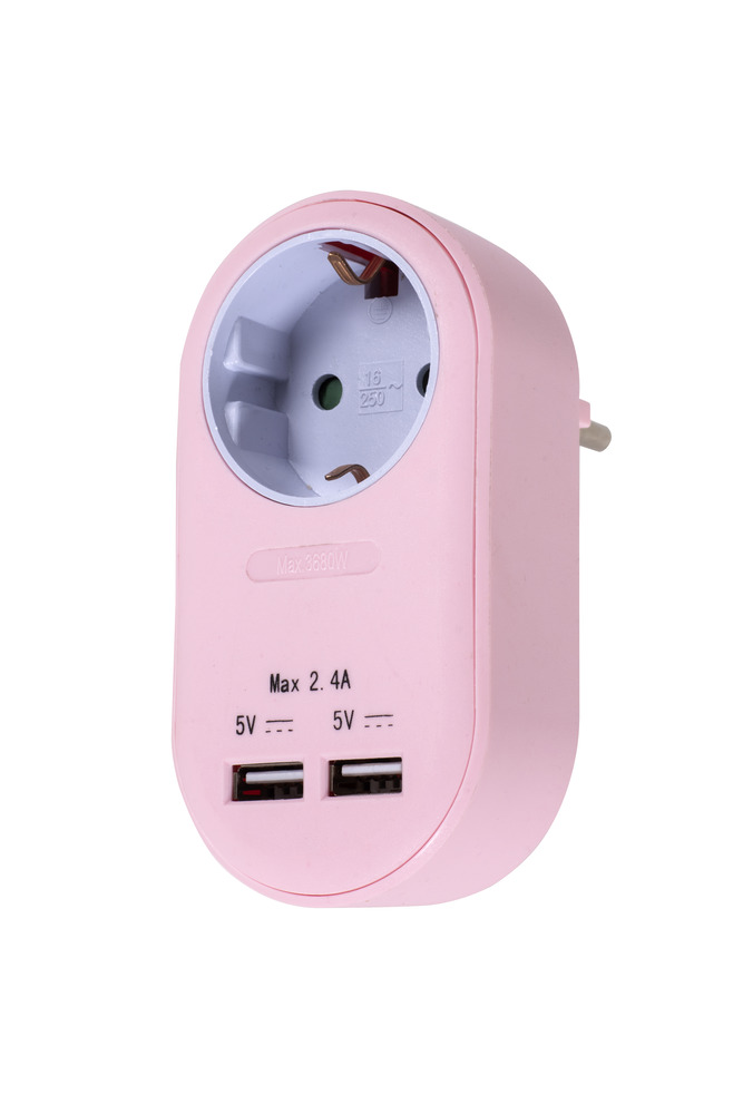 Roosa nauha pistoke - Haaroittimet ja matka-adapterit - 6435200257147 - 1