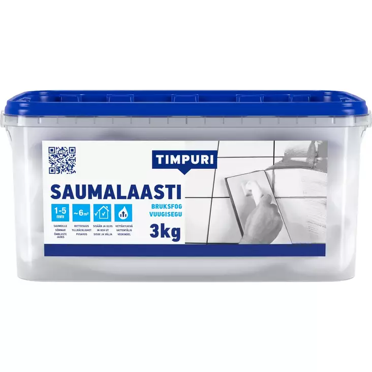 Saumalaasti Timpuri 3kg valkoinen - Tasoitteet ja täyteaineet - 6418091030907 - 1