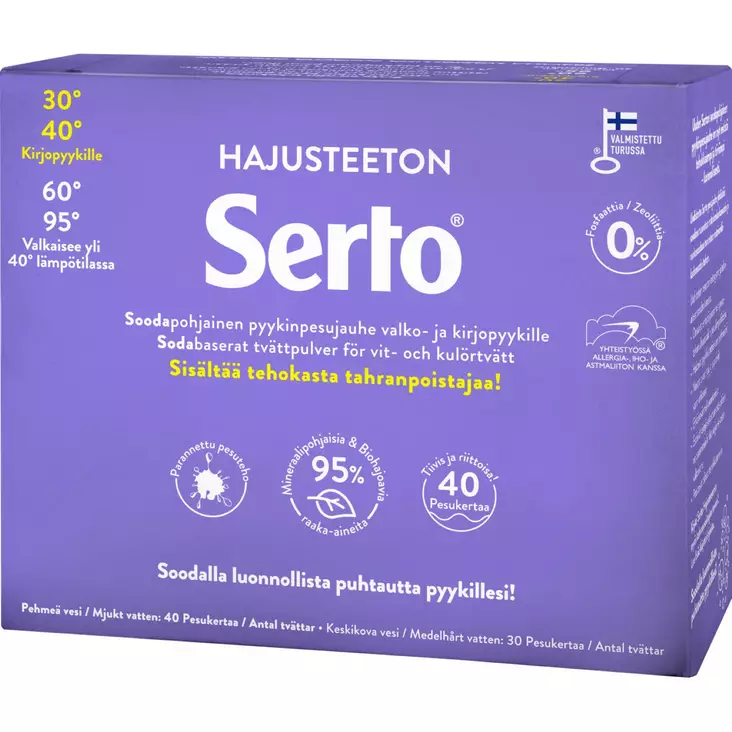 Serto pyykinpesujauhe hajusteeton - Pyykinpesu- ja huuhteluaineet - 6417964579017 - 1