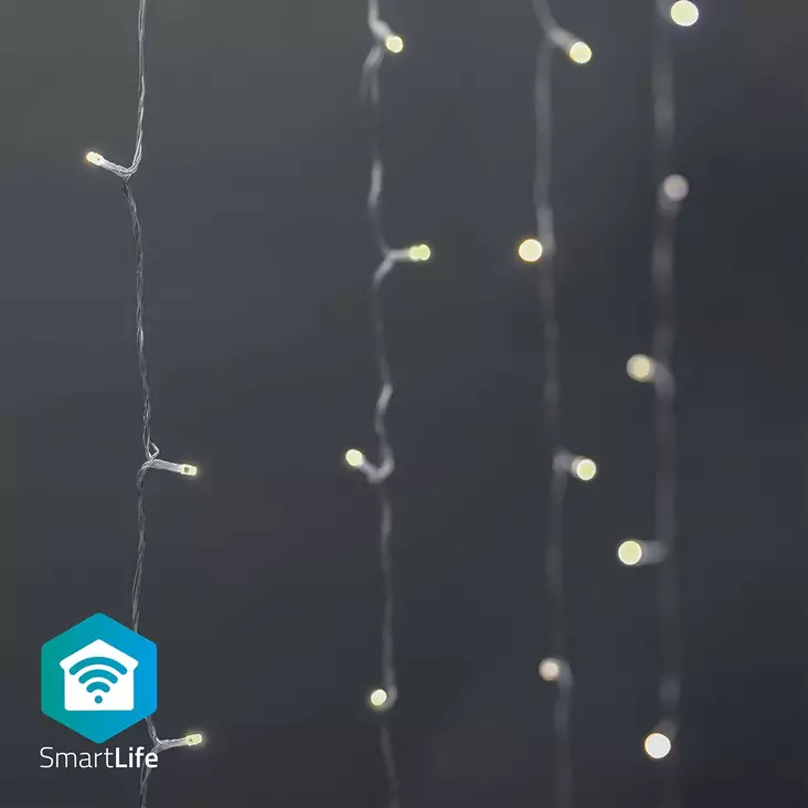 SmartLife Jouluvalot | Verho | Wi-Fi | Lämpimästä kylmään valkoiseen | 200 LED's | 3.00 m | Android / IOS - Koristevalot - 5412810404407 - 1
