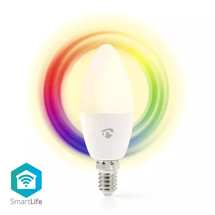 SmartLife RGB Lamppu | E14 | 470 lm | 4.90 W | Lämpimästä kylmään valkoiseen / RGB | 2700 - 6500 K | Android / IOS | Kynttilä | 1 kpl - Valonlähteet - 5412810335497 - 1