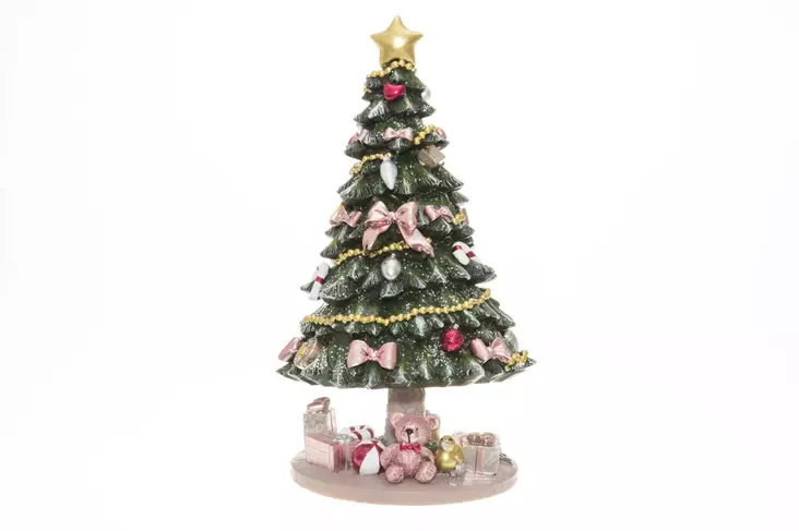 Soittorasia Joulukuusi pinkki 23 cm - Joulukoristeet ja -tekstiilit - 6410413311497 - 1