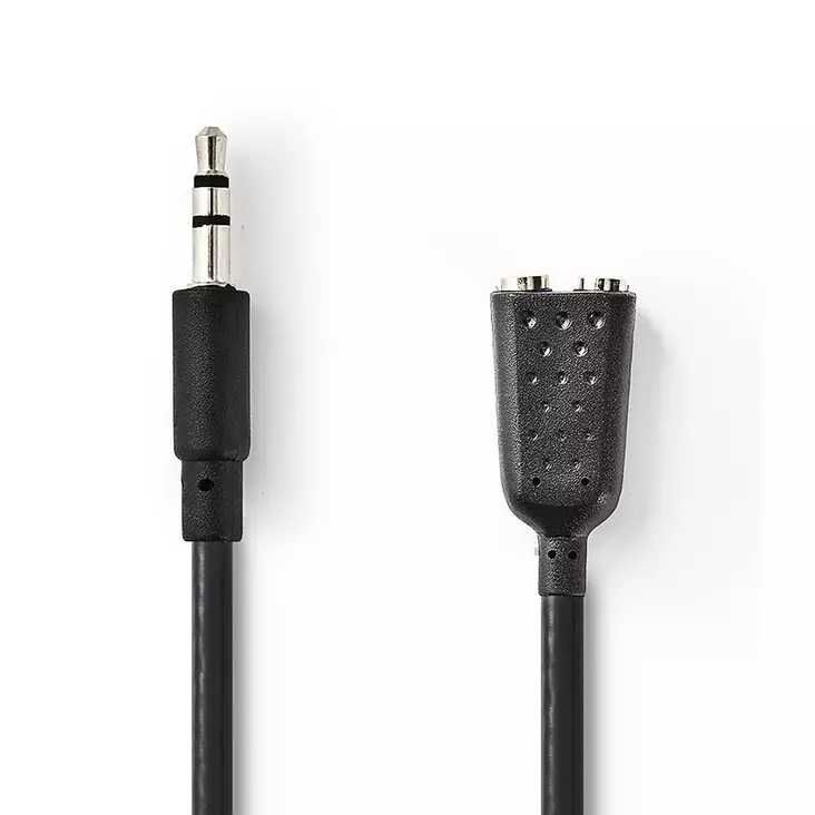 Stereoäänikaapeli | 3.5 mm uros | 2x 3.5 mm naaras | Niklattu | 0.20 m | Pyöreä | Laatikko - Audiokaapelit - 5412810288137 - 1