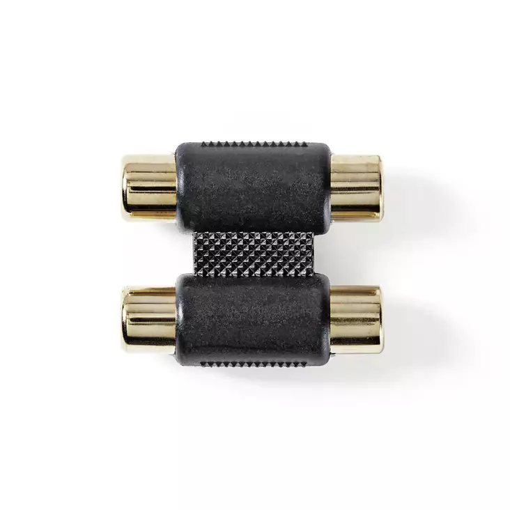 Stereoäänisovitin | 2x RCA Naaras | 2x RCA Naaras | Kullattu | Suora | ABS-Muovi | Antrasiitti | 1 kpl | Laatikko - Audioadapterit - 5412810265527 - 1