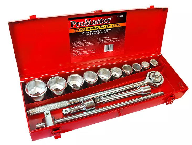 Työkalusarja 3/4" 6pt 14-os. - Muut käsityökalut - 6420286824307 - 1