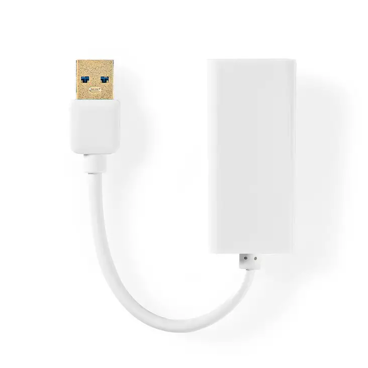 USB-verkkosovitin | USB 3.2 Gen 1 | 1 Gbps | USB-A Uros | RJ45 Naaras | 0.20 m | Pyöreä | Niklattu | Puhdas kupari | Valkoinen | Laatikko - Tietokone ja verkko - 5412810328727 - 1