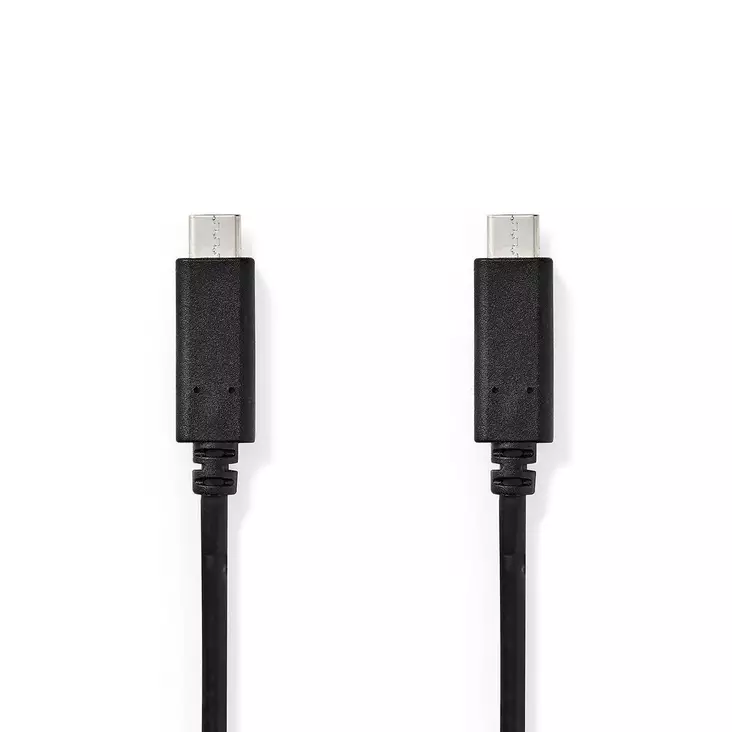 USB kaapeli | USB 3.2 Gen 1 | USB-C Uros | USB-C Uros | 60 W | 4K@60Hz | 5 Gbps | Niklattu | 1.00 m | Pyöreä | PVC | Musta | Laatikko - Tietokone ja verkko - 5412810289097 - 1