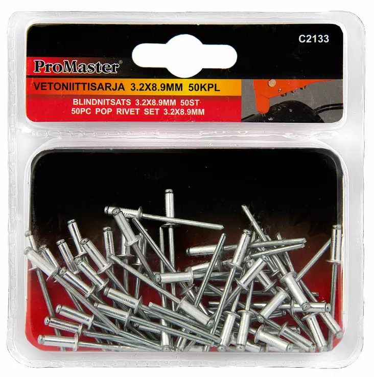 Vetoniittisarja 3.2 x 8.9mm 50kpl - Niitit - 6420286821337 - 1