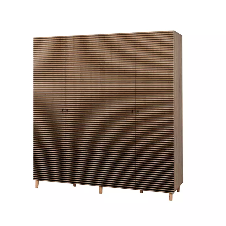 Abstrakti Moderni Vaatekaappi - Sonoma Tammi, 100% Melamiinipinnoitettu, 180x192x52 cm, Useita Hyllyjä, Lisäsäilytys - Vaatekaapit - 8681875404777 - 1