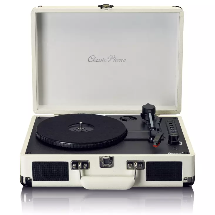 Bluetooth®-levysoitin, jossa on sisäänrakennetut kaiuttimet Cream - Levysoittimet ja neulat - 8711902072447 - 10