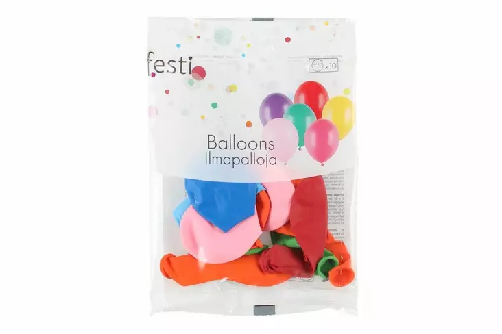 Ilmapallo 22 cm 10 kpl - Ilmapallot ja tarvikkeet - 6410416344027 - 1