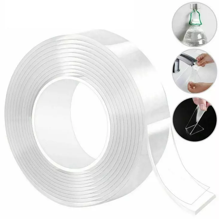 Kaksipuolinen kirkas Nanoteippi, koko 30mm x 1m - Rakennusteipit - 6438168115887 - 1