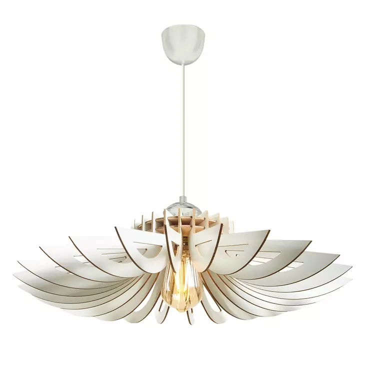 Kattokruunu, valkoinen, 52 cm halkaisija, säädettävä, elegantti - Katto- ja seinävalaisimet - 8682870861527 - 1