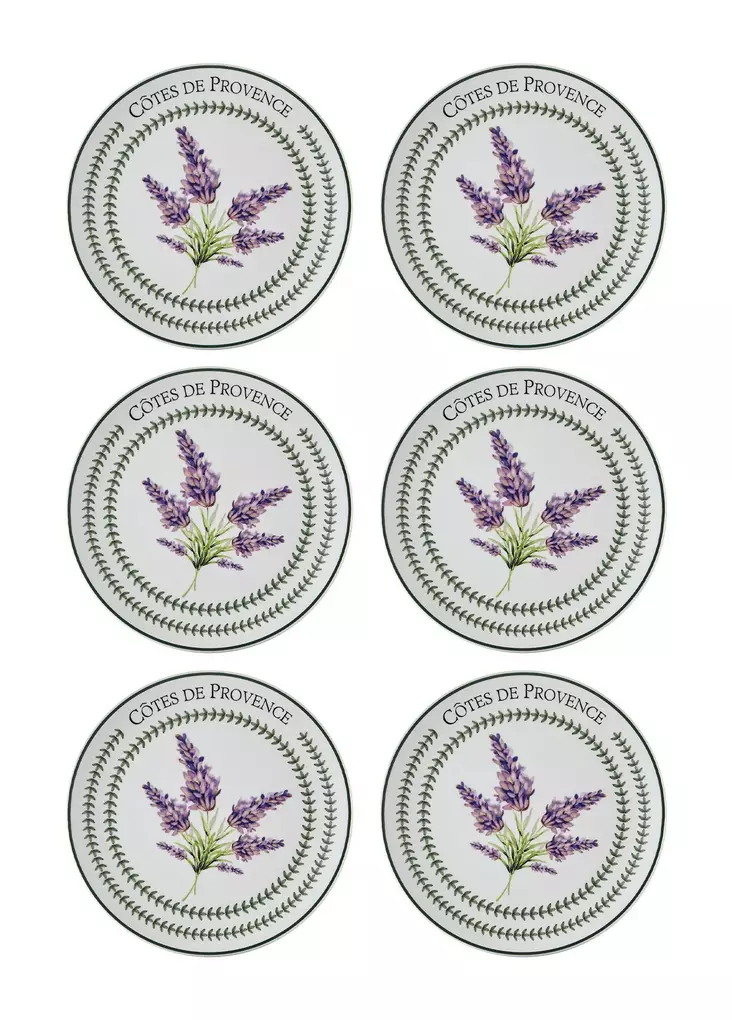 Keraaminen Jälkiruokalautasetti (6 kpl) - Lilac - 100% Keraaminen - Astianpesukoneen Kestävä - 19x19x2 cm - Lautaset - 8684283616947 - 1