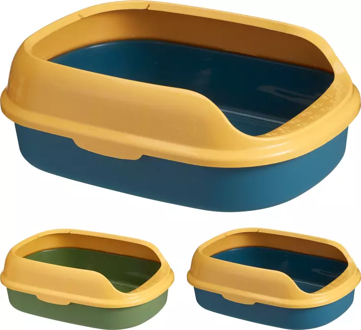 Kissan avoin hiekkalaatikko korkealla reunuksella 40 x 29 x 14 cm - Koirien ja kissojen yleistarvikkeet - 8721037364157 - 1