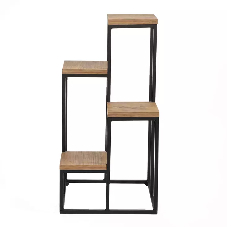 Koristeellinen Jardiniere - Huonekalut, Atlantic Pine Musta, 100% Melamiinipinnoitettu Lastulevy, 100% Metalli, 34x39x65 cm - Kukkatelineet ja kasvutuet - 8684282608257 - 1