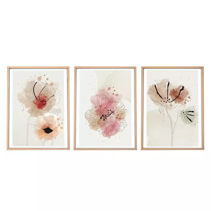 Koristeellinen kehystetty MDF-taulu (3 osaa), monivärinen, 50 x 70 cm (3 Pieces), kestävä, laadukas - Taulut ja kehykset - 8684282340607 - 1