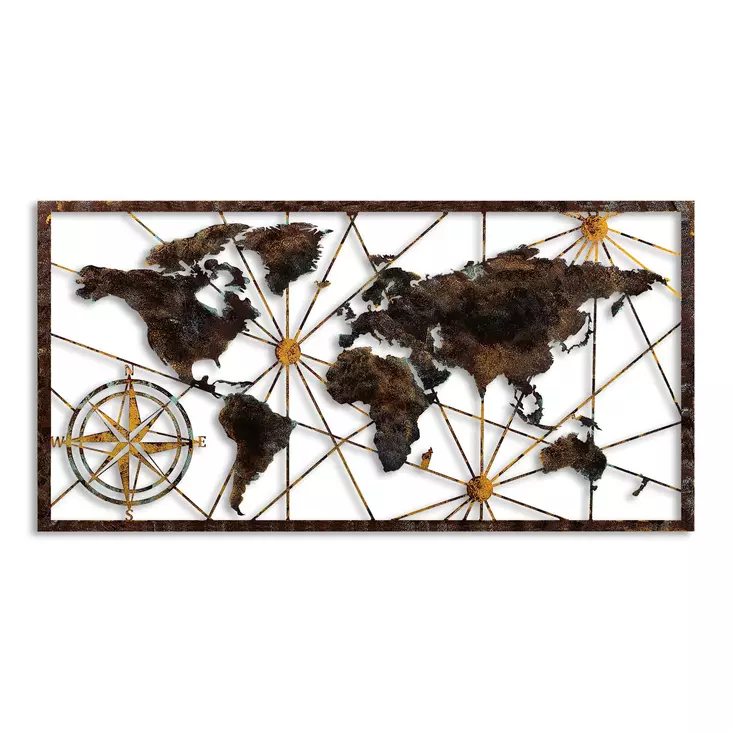 Koristeellinen metallinen seinäkoriste, monivärinen, 120 cm x 60 cm, kestävä, ainutlaatuinen - Koristeet, koriste-esineet - 8683743851577 - 1