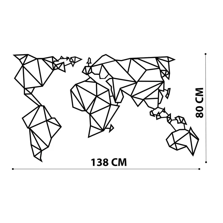 Koristeellinen Metallinen Seinäkoriste, Musta, 100% Metalli, 1,2mm Paksuus, 140x80 cm, Tyylikäs Sisustuselementti - Koristeet, koriste-esineet - 8682870853447 - 1