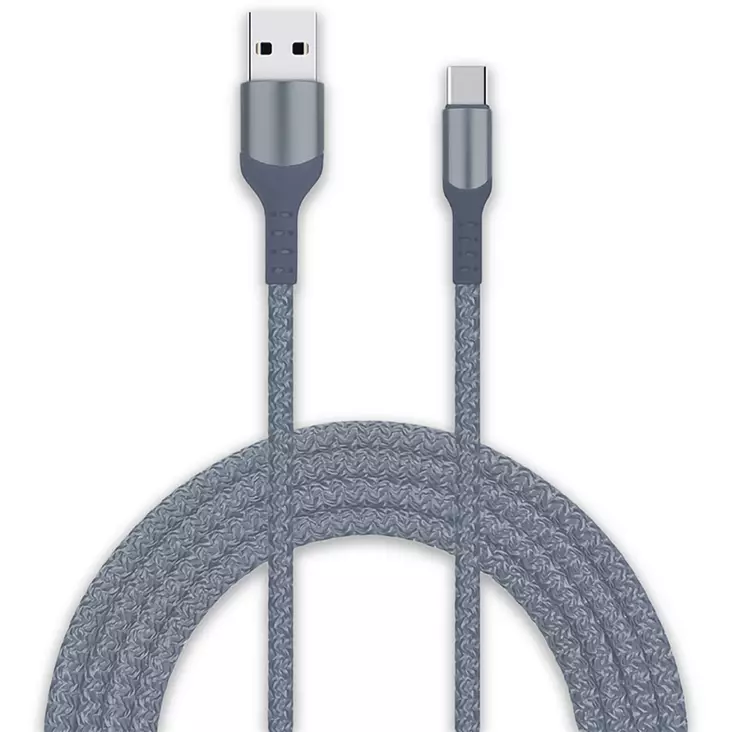 Latauskaapeli USB A – USB C harmaa 2 m - USB-C -kaapelit - 6438151019857 - 1