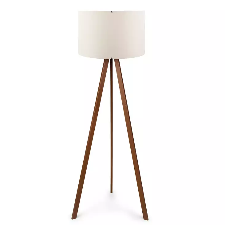 Lattiavalaisin, ecru ruskea, 38 x 140 cm, elegantti, monipuolinen, säädettävä - Lattia- ja pöytävalaisimet - 8681875052497 - 1