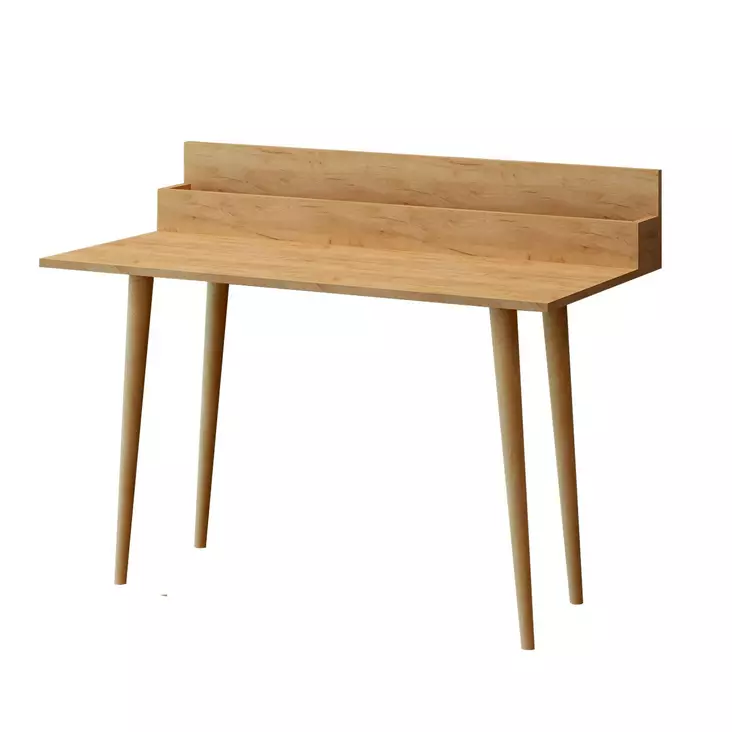 Moderni Opiskelupöytä, Tammi, 100% Melamiinipinnoitettu Lastulevy, 100x94x60 cm, Seinään Kiinnitettävä, 1 Paketti - Työpöydät - 8681875179057 - 1
