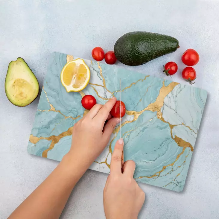 Monivärinen 100% Karkaistu Lasi Leikkuulauta 20x30 cm - Antibakteerinen, Helppo Puhdistaa, Liukumaton - Keittiötyövälineet - 8684283728657 - 1
