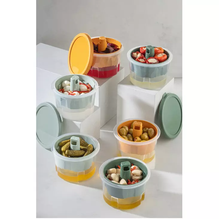 Monivärinen Keittiötarvikkeiden Säilytyslaatikko 3 kpl - 100% Muovi, 12x8 cm, 650 ml, Konepesun Kestävä, BPA-vapaa - Eväsrasiat ja ruoansäilytysastiat - 8684282978107 - 1
