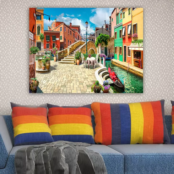 Monivärinen Koristeellinen Canvas-taulu 70x100 cm - 100% Puukehys, 3 cm Paksuus - Seinäsisustus Taulu - Taulut ja kehykset - 8682870222397 - 1