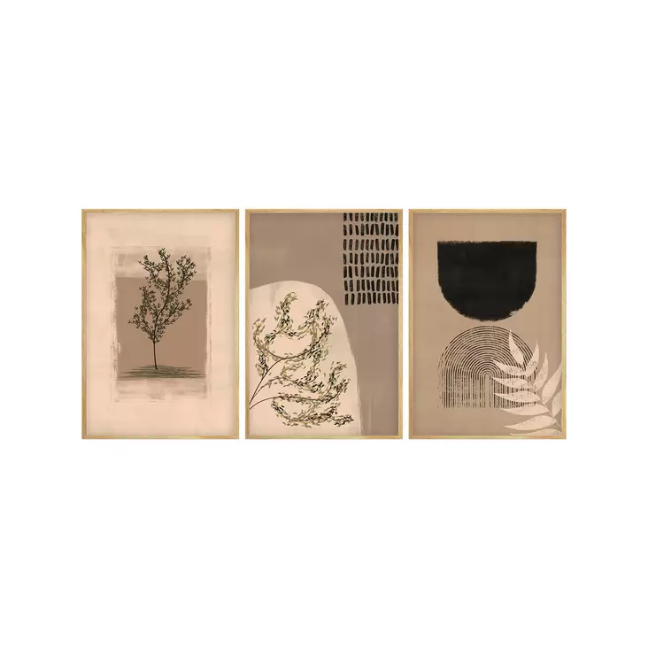 Monivärinen MDF-seinäkoriste, 3-osainen, 50x70 cm, massiivipuiset kehykset, tyylikäs sisustustaulu kotiin - Taulut ja kehykset - 8684282976707 - 1