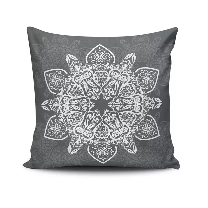 Monivärinen Sisustustyyny 43x43 cm - 50% Puuvilla, 50% Polyesteri, Silikonitäyte, Konepestävä, Piilovetoketju - Koristetyynyt - 8681181473207 - 1