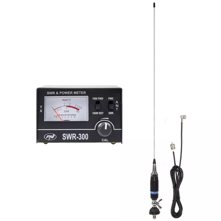 PNI S9 CB antenni, 120 cm, perhosella, 4 m RG58 kaapeli ja PNI SWR-300 heijastusmittari SWR-mittaukseen - PNI tuotteet - 5949066540257 - 1